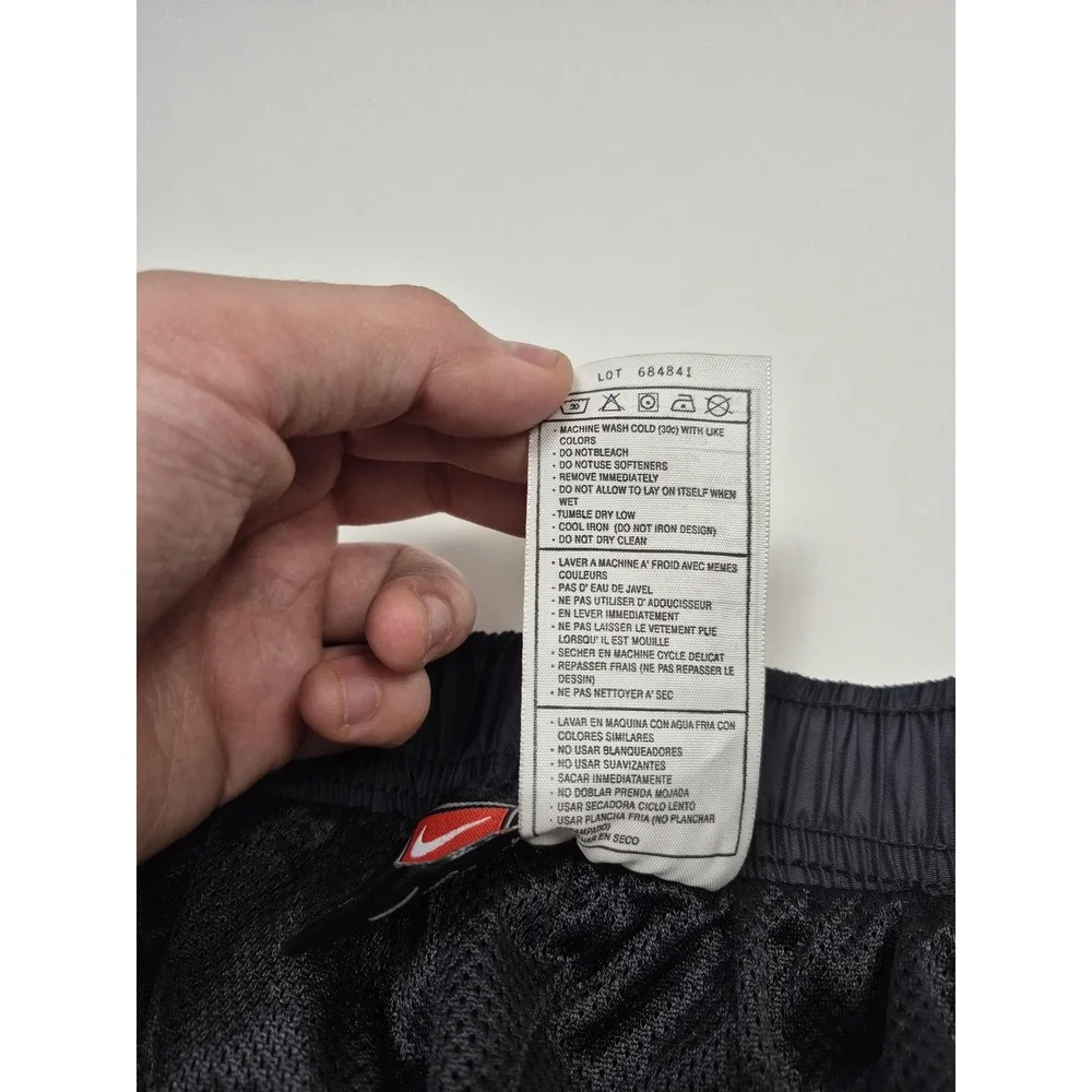 VTG Nike Track Pants Mens 3XL Gray Nylon Mesh Lined Full Zip Leg Elastic Cuff
